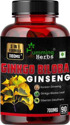 Humming Herbs Ginkgo Biloba Ginseng - Cognitive Function & Energy Support Herbal Supplement