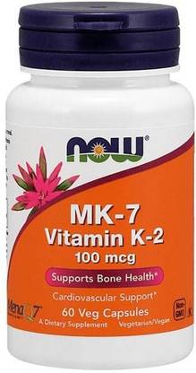 Now Foods MK-7, Vitamin K-2, 100 mcg, 60 Veg Capsules