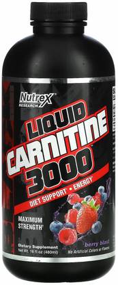 Nutrex Research Liquid Carnitine 3000, Berry Blast, 16 fl oz (480 ml)