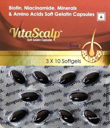 VITASCALP Biotin, Niacinamide Softgel For Hair Growth, Reduce Hairfall, Strong Hair Roots