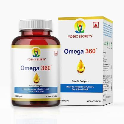 YOGIC SECRETS by Omega 360 High EPA + DHA for Heart, Brain, Joint Health,