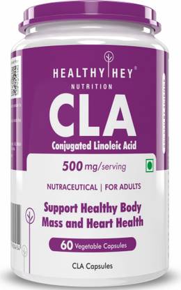 HealthyHey Nutrition CLA 500 - Conjugated Linoleic Acid - Helps Fat Oxidation (60 Veg. Capsules)