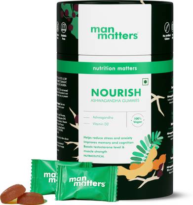 Man Matters Ashwagandha Gummies with KSM 66 Ashwagandha | Stress Relief, Immunity Booster