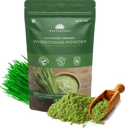Saptamveda 100% Organic Wheat Grass Powder (250 GM) Non-GMO, Vegan, Superfood