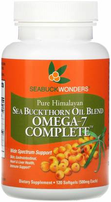 Seabuckwonders Sea Buckthorn Oil Blend, Omega-7 Complete, 500 mg, 120 Softgels