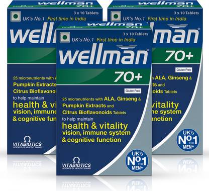 wellman Comprehensive Support for Men 70 and Over|30 Specialized Nutrients ( Pack of 3 )