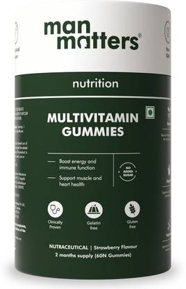 Man Matters Multivitamin Gummies | No Added Sugar |Improve Immunity & Energy |Vitamin B12