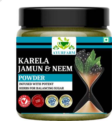 Ayur Farm Neem Karela Jamun Powder Helps in Sugar Balance | Karela Jamun Powder with Neem