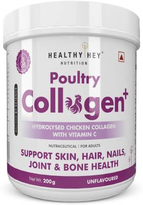 HealthyHey Nutrition Poultry Collagen Hydrolysed Chicken Collagen with Vitamin C