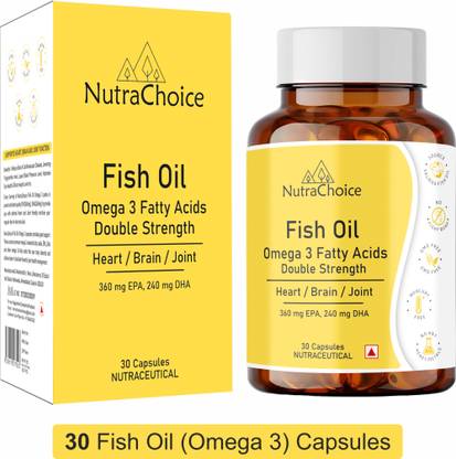 NutraChoice Omega 3 Fish Oil Double Strength (360mg EPA & 240mg DHA) Heart & Joint Health