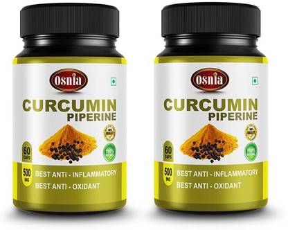 OSNIA Curcumin Piperine Extract 500 Mg Veg Supplement | Good For Skin & Joint Pains |