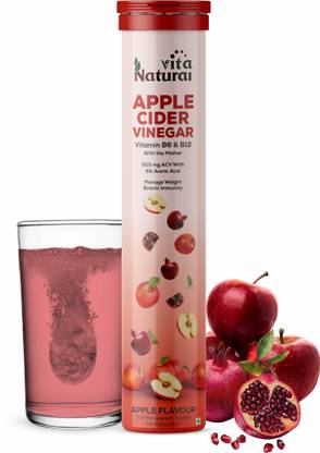 NaturalVita Apple Cider Vinegar Effervescent Tablet for Weight Loss with Mother Vita B6 B12