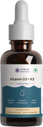 iThrive Vitamin D3+K2 Liquid Drops in MCT Oil - Strong Bones, Healthy Immunity