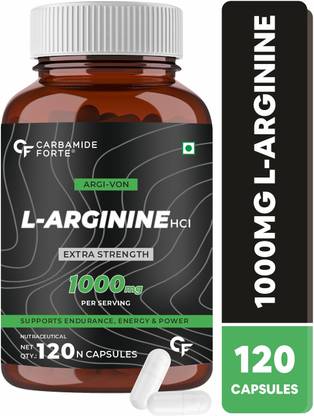 CARBAMIDE FORTE L-Arginine Capsules 1000mg Per Serving | pre workout supplement