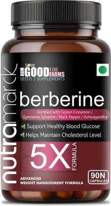 NUTRAMARCK Berberine 5X Capsules | Supports Healthy Blood Sugar & Cholesterol