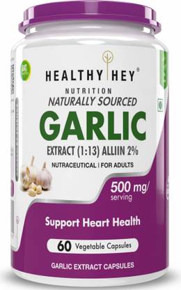 HealthyHey Nutrition Odorless Garlic Extract (1:13) Allium Sativum - 2% Allicin -(60 Veg Capsules)