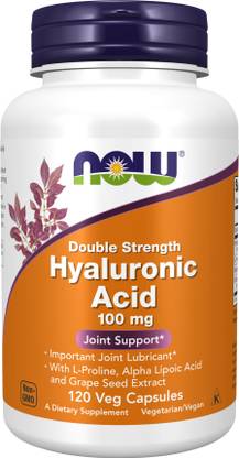 Now Foods Hyaluronic Acid, Double Strength 100 mg 120 Veg Capsules
