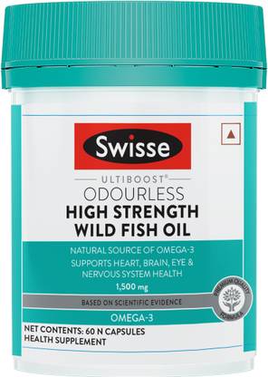 Swisse High Strength Fish Oil with 1500mg Omega 3 g for Heart, Brain, Joints & Eyes