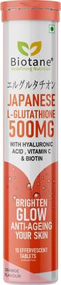 Biotane Japanese L-Glutathione + Hyaluronic Acid, Vit C & Biotin | Skin & Hair, 15 Tabs