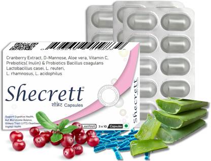 SHECRETT Oral Cranberry, D Mannose Pre Probiotics Supplement for Urinary tract infections