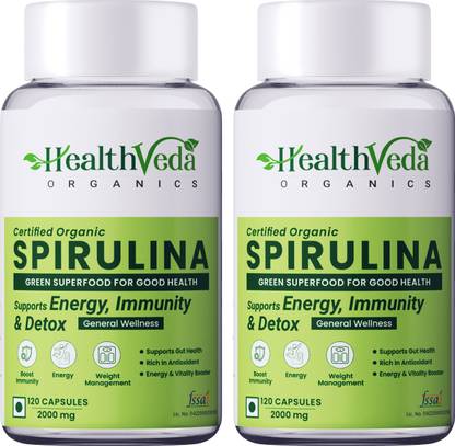 Health Veda Organics Spirulina Green Food For Good Health