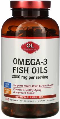 Olympian Labs Omega-3 Fish Oils, 1,000 mg, 240 Softgels
