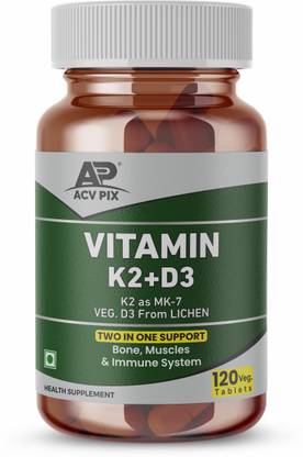 acv-pix VITAMIN-D3 K2 SUPPLEMENT | D3 FROM VEG LICHEN | K2 AS MK-7 | BONE SUPPORT