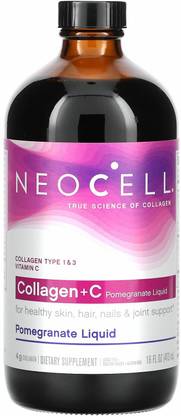 NeoCell Collagen + C Pomegranate Liquid, 4 g, 16 fl oz (473 ml)