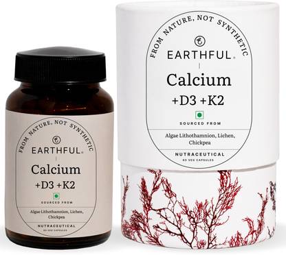EARTHFUL 100% Plant Based Healthy Bones With Calcium, D3, K2 for Bone Strength & Density