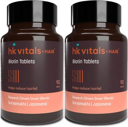 HEALTHKART HK Vitals Biotin, High Strength Supplement for Hair Growth, Skin & Nails Health