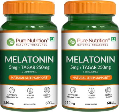 Pure Nutrition Melatonin with Valleriana Wallichii For Sound Sleep & Reduced Stress