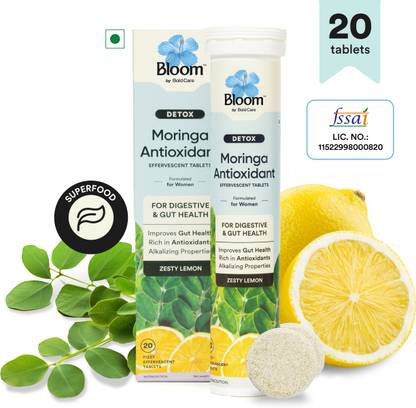 Bloom Moringa Antioxidant Effervescent Tablet | For Gut Health & Detox