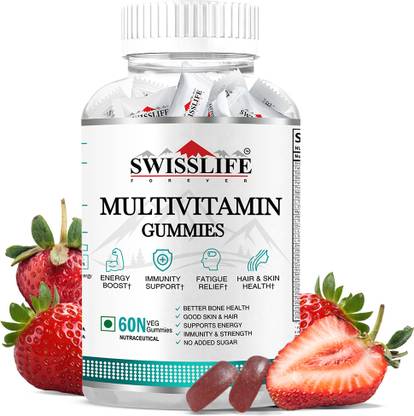 SWISSLIFE FOREVER Multivitamin Gummies Folic acid with Vit. C | Support Energy Boost & Immunity