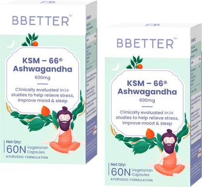 BBETTER Ashwagandha KSM66- 600mg Lab Tested Ashwagandha For Stress