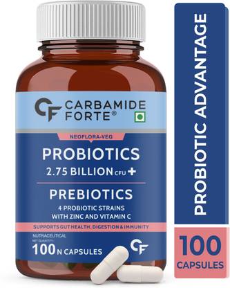 CARBAMIDE FORTE Probiotics & Prebiotics | Gut Health & Gas Relief Probiotics Supplement Capsules