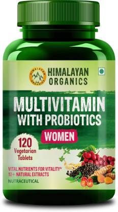 Himalayan Organics Multivitamin with Probiotics for Women | 120 Veg Tabs | 60 + Natural Extracts