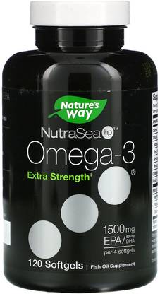Nature's Way NutraSea hp, Omega-3, Extra Strength, Lemon, 120 Softgels