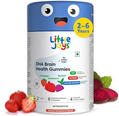 Little Joys DHA Brain Health Gummies for Kids 2-6 years| Improves Sleep,Mood & Concentration