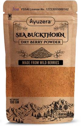 Ayuzera Seabuckthorn Dry Berry Powder | Vitamin C, Collagen | Himalayan Berry Powder