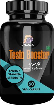 DYNAMIC Testo Booster Ayurvedic Testosterone Booster & Tribulus, Ashwagandha and Ginseng