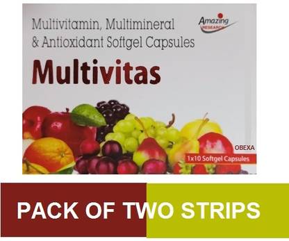 OBEXA PHARMA MULTIVITAS MULTIVITAMIN SUPPLEMENT CAPSULE (2*10CAPS)