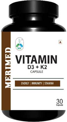 DOUBLE MM Vitamin D-400 IU with Vitamin K2-45mcg for Bone Health Support for Men & Women's