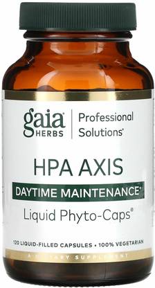 Gaia Herbs HPA Axis, Daytime Maintenance, 120 Liquid-Filled Capsules