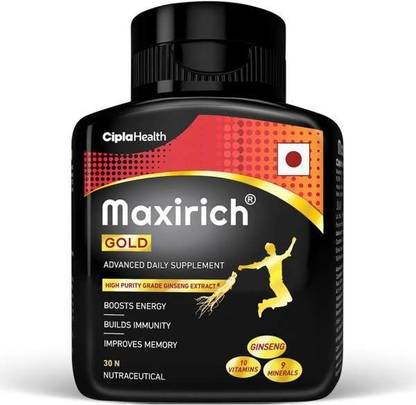Cipla Maxirich Gold Daily Multivitamin with high purity grade Ginseng Extract