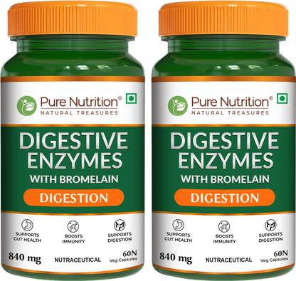 Pure Nutrition Digestive Enzymes with Bromelain Supports Digestion & Absorption of Nutrients