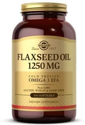 Solgar Flaxseed Oil, 1250 mg, 100 S Gels