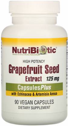 NutriBiotic Grapefruit Seed Extract with Echinacea &Artemisia Annua,125 mg,90 Vegan Capsules