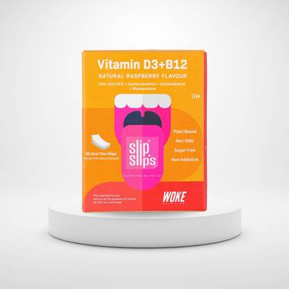 SLIP SLIPS VITAMIN D3 + B12 VEGAN ORAL STRIPS FOR HEART, BONE, MUSCLE STRENGTH & IMMUNITY