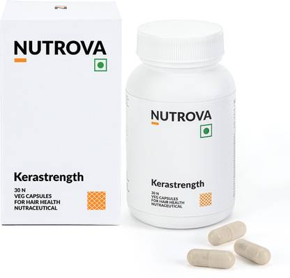 NUTROVA Kerastrength Capsules With Biotin - Helps Prevent Hair Fall & Strengthens Hair