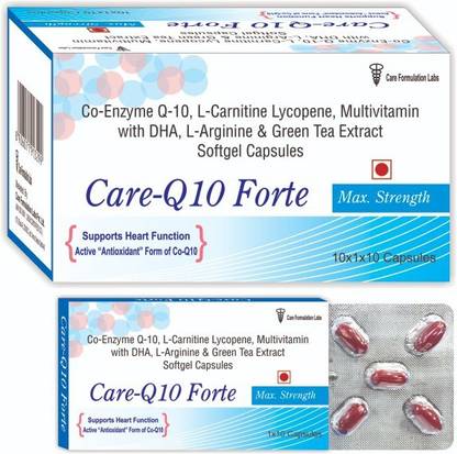 NUTRIGROW Care Co-Enzyme Q10 forte,L-Carnitine,cyanocobalamin, Lycopene,Multivitamin DHA,